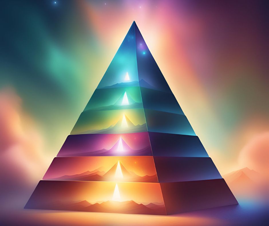 Cette image montre la pyramide de Maslow. Pyramide qui aide à définir les besoins dans le cadre de la communication d'entreprise